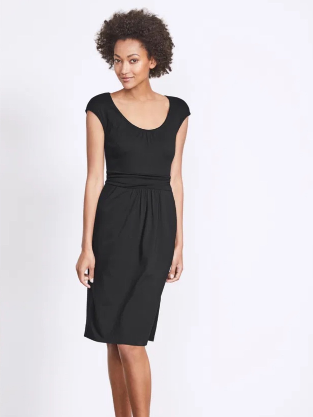 Boden Weekend Jersey Margot Knit Dress Black Pockets Size 10